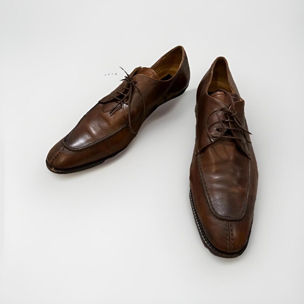 TO BOOT NEW YORK BROWN LACE UP DRESS SHOES SIZE 9.5M MADE ITALY GOOD CONDITION!
